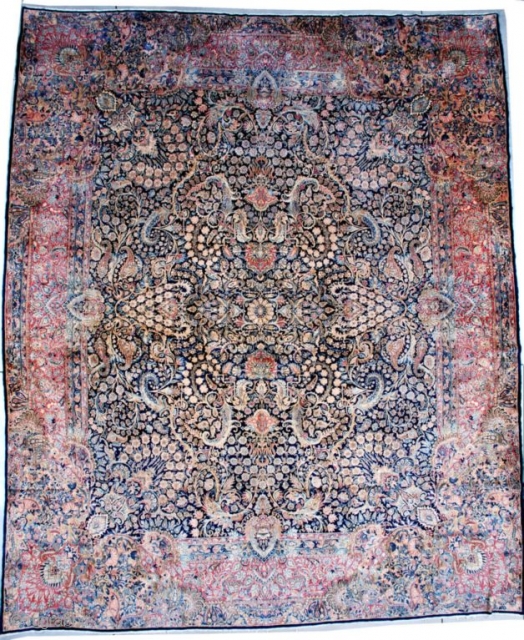 #7496 Laver Kerman

This circa 1920 Laver Kerman measures 13’0” X 15’6” (396 x 481 cm). This magnificent Laver Kerman is sometimes referred to as a ‘crowded Kerman’ for obvious reasons. This palace  ...