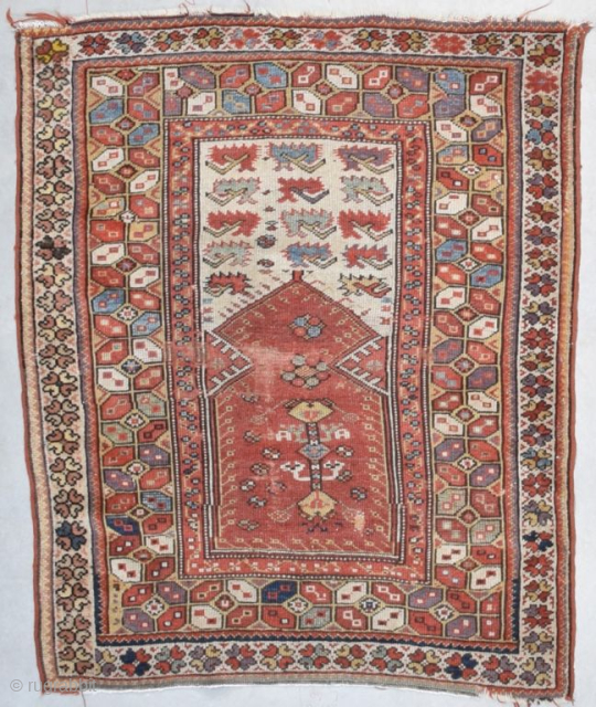 Antique Melas Turkish Prayer Oriental Rug 3’2” X 3’10” #8158

This circa 1875 Melas Turkish Prayer Oriental rug measures 3’2” X 3’10”. The condition of this rug is ‘as is’. Good for it’s  ...