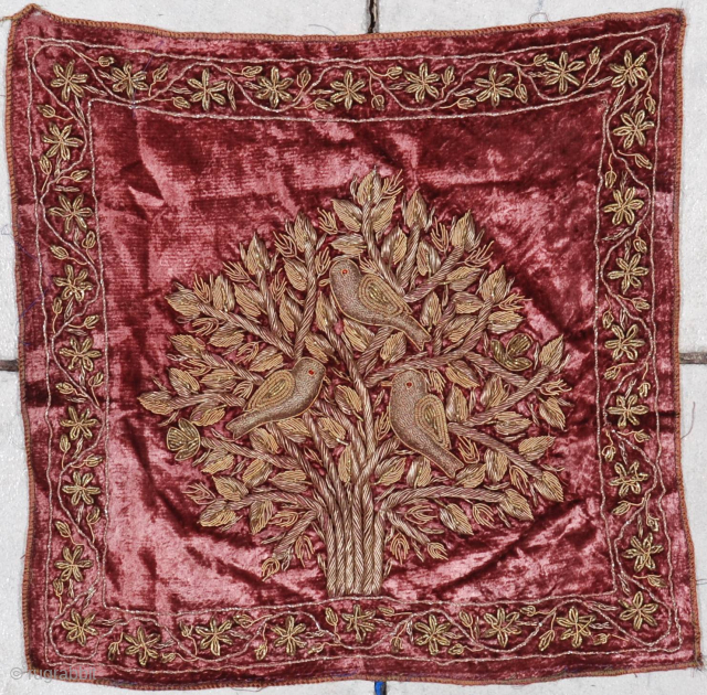 This third quarter 19th century Ottoman Embroidery measures 1’2” X 1’4”. It has silver thread on velvet. The condition is excellent. The buyer pays the shipping and insurance of $25.00. For a ...