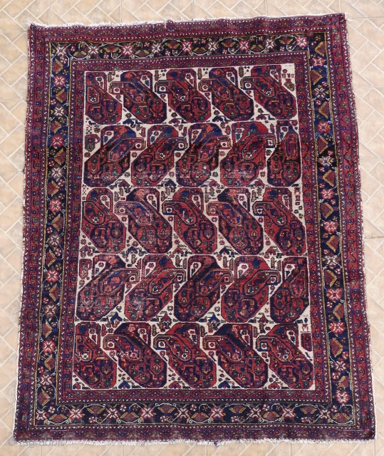 .Afshar rug, Mother and child Boteh design, 6.2ft x 4.8ft. (186 x 148 CM.) Around 1910
                 