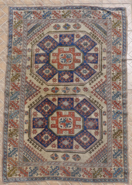  East Anatolian Kurdish (Kars region) rug  195 x 130 cm, around 1920/30. often referred as a´Holbein´and/or Creveli rug,  as this design with large squares and octagons has been depicted  ...