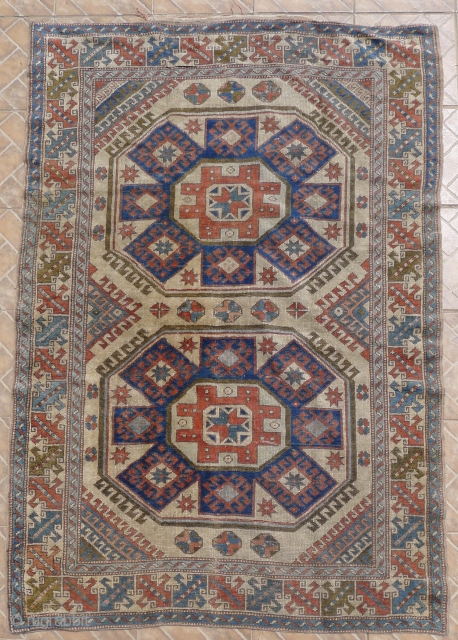  East Anatolian Kurdish (Kars region) rug  195 x 130 cm, around 1920/30. often referred as a´Holbein´and/or Creveli rug,  as this design with large squares and octagons has been depicted  ...