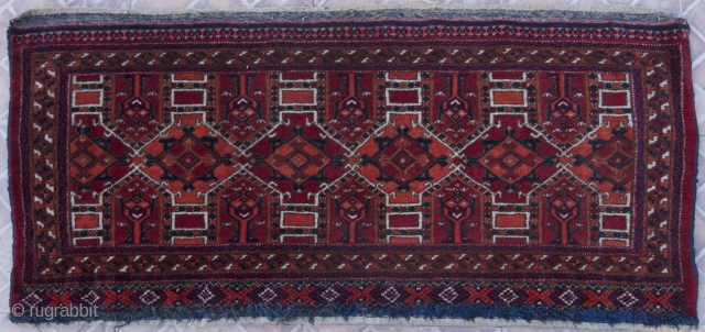 Salor or Saryk Torba, 125 x 55 cm. late 19 th. century. Kejebe design. Thick, heavy pile. Excellent colours              