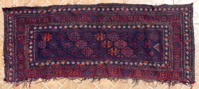 A Luri/Bakhtiari flatwoven (soumak) half khorjin bagface  4.9ft x 1.6ft. (150 x 50 cm.) early 20 th. century.
              