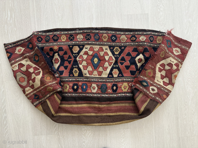 Shahsavan full mafrash bag from South Caucasus. Probably the end of the 19th Century or the beginning of the 20th. Great motif pattern as well as great condition. Available.    