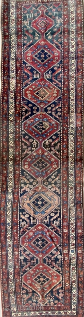 Magnificent Hastharud Shirvan runner from Caucasus. Date is inscripted as (1347) 1928. Size is 98 x 400 cm. In full pile great condition other than two visible repairs. Foundation is cotton. Highly  ...