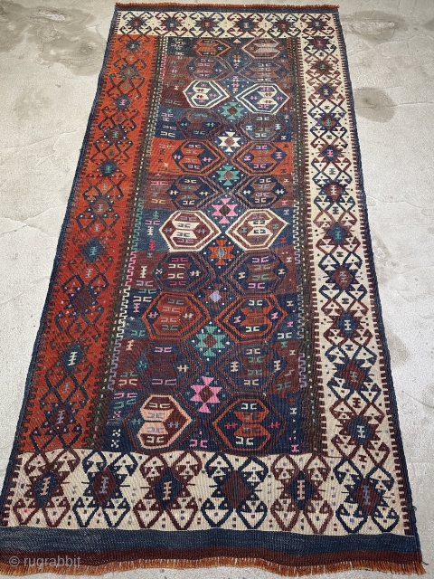 Old Kurdish single panel kilim. 84 x 182 cm. $ 275 shipping included. Contact: rohat_berk_kartal@hotmail.com                  