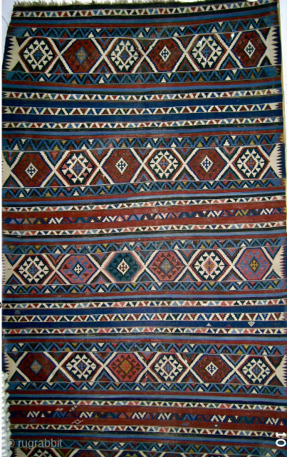 Amazing Antique Shirvan kilim from Caucasus. Fantastic pattern combined with great weaving skills. Great colors & dyes. Magnificent piece. Highly collectible. Size is 178 x 315 cm. Available. For details contact: rohat_berk_kartal@hotmail.com