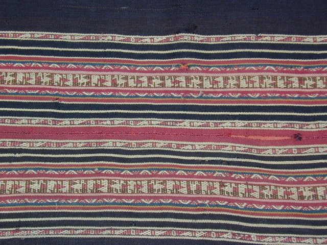 South American Shawl, 19th. Cent.,  Natural colors,
45'' X 42''.Click to see full image of piece.                 