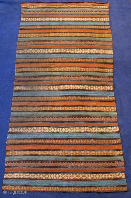 Pure silk kelim fron Shah-Savan, early 19th. century,
4' X 3'.  Shadow on left from flash.                 