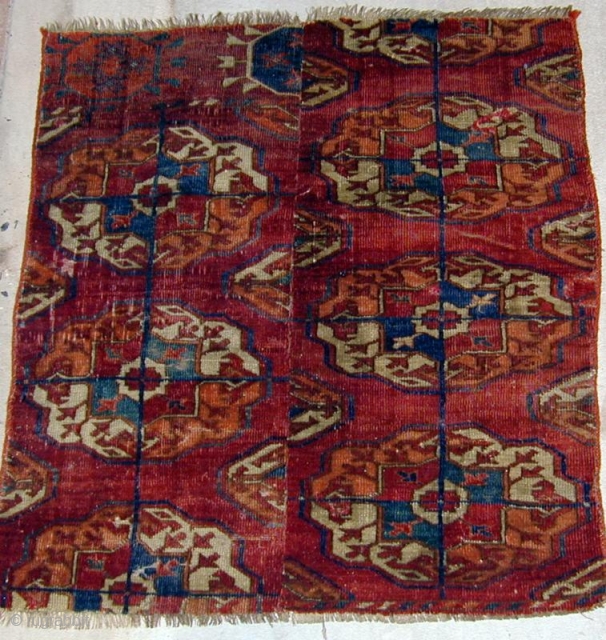 TEKKE MAIN-CARPET FRAGMENT, EARLY 19th.Cent.,2\'5\'\'X 2\'2\'\'.                           