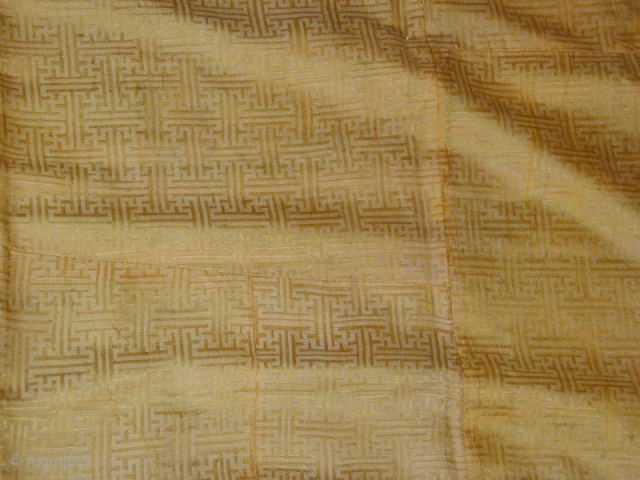 Antique Chinese Textile, 4\'5\"x3\'5\", Showing Lining Textile.                          