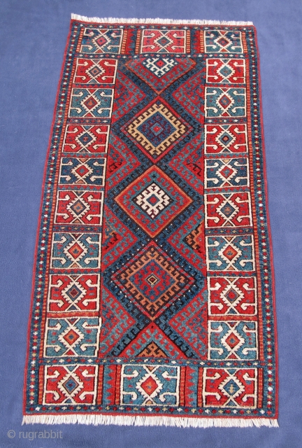       Finely woven colorful Rare Eastern Anatolian Yastik, mint condition,
      42"X 24"[107 X 61 cms] Ca. 1800, I've not seen another like  ...