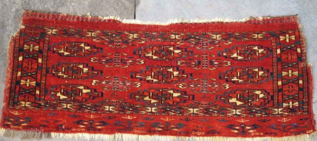 Finely woven Tekke Mafrash with rare bird elem, 19th. century, 27'' X 10''(68 X 26cm)                  