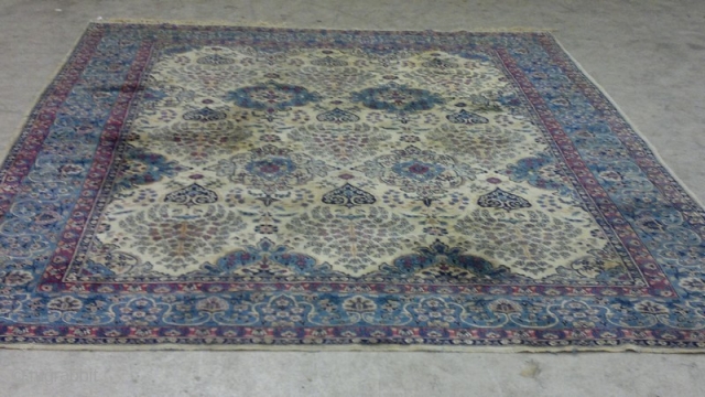 an antique Kashan central Persia 
11ft.2in x 8ft.4in 3.40m x 2.44m                      