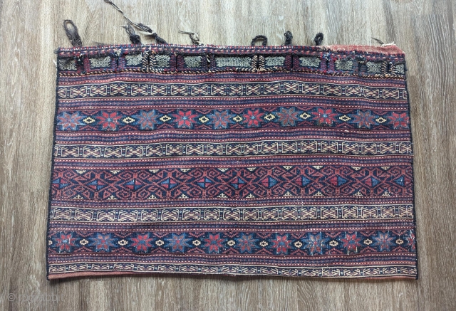 A Beautiful old Afshar chuval(storage bag) circa 1930-40,a wonderful range of natural dyes, with a unique star design, in excellent condition for the age.         