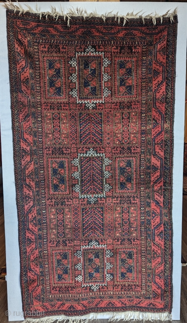 A Dynamic Yaqubkhani Baluch carpet, circa 1920 or before, with deep saturated natural dyes and unique animal figures, in excellent condition, size 4'9" by 7" feet, you can directly contact us through  ...