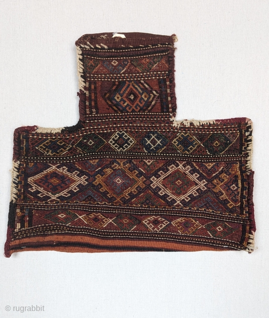 An Antique Soumak kurd salt bag, from E.Persia, circa 1900 or before, with a wonderful deep saturated colors and outstanding work. in excellent condition. Please get in touch with us directly at  ...