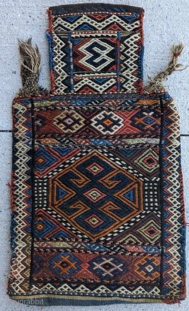 A beautiful Antique large  Kurd saltbag,Highly rare and unique, excellent condition,size 2'4" ×1'4"
                   