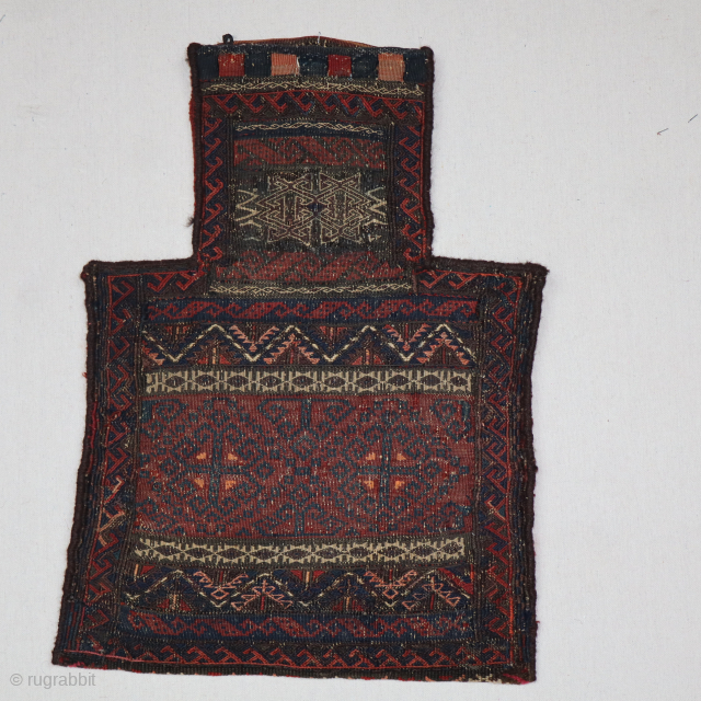 A finely woven Antique Baluch saltbag from the 3rd Quarter of the 19th Century.It has an amazing presence with a unique green colors which is hard to capture with camera. Its woven  ...