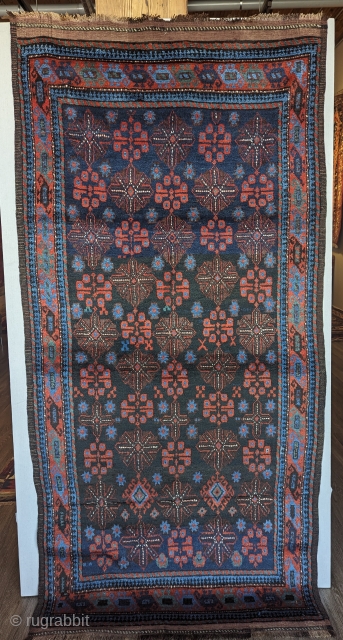 Antique Kurd carpet, circa 1900, with a beautiful range of natural dyes, size 4' by 7', in excellent condition. You can directly contact us at rubiadarya@mymts.net       