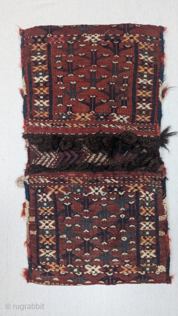 Antique small Yomut kilim khorjin, circa 1920 or before with a wonderful range of colors and a unique size, in excellent condition. you can directly contact us at rubiadarya@mymts.net    