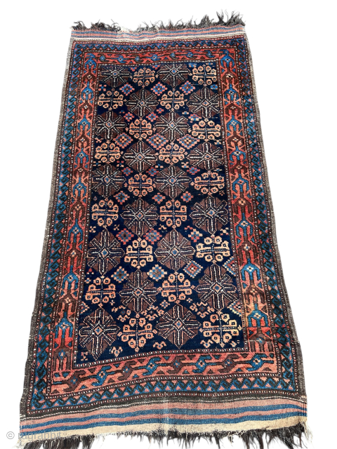 Antique Baluch or Kurd ? For me everything is Baluch of this rug knotting edges just the design is quchan kurd size 175cm/95cm please contact me directly on my email knaqeebullah489@gmail.com  