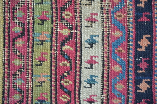 Karabagh Stripe Carpet Fragment, 94 x 176 cm, beautiful on the wall.                     
