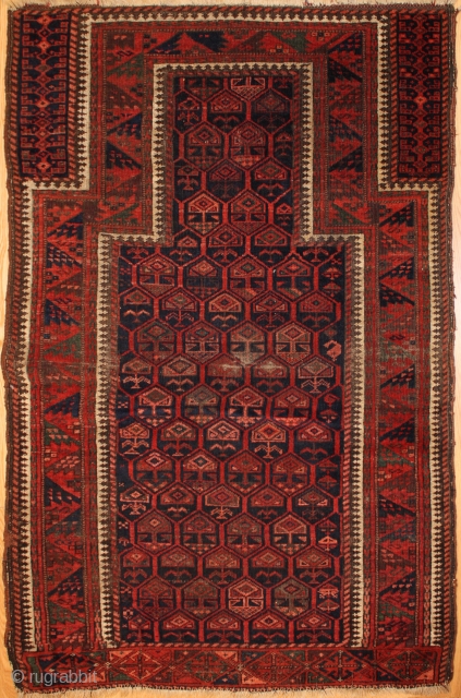 Antique Belouch Rug,

Size cm:135 x 90,
Size ft:4'6 x 3'0,
Code No:R6028,
Availability:In Stock,
This rug is over hundred years old and some minor damage            