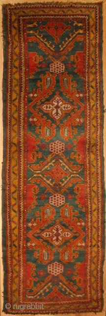 Antique Turkish	Ushak Carpet Runner,

Size cm:340 x 95,
Size ft:11'4 x 3'2,
Code No:R6047,
This rug is around 75 to 80 years old and very good condition.          