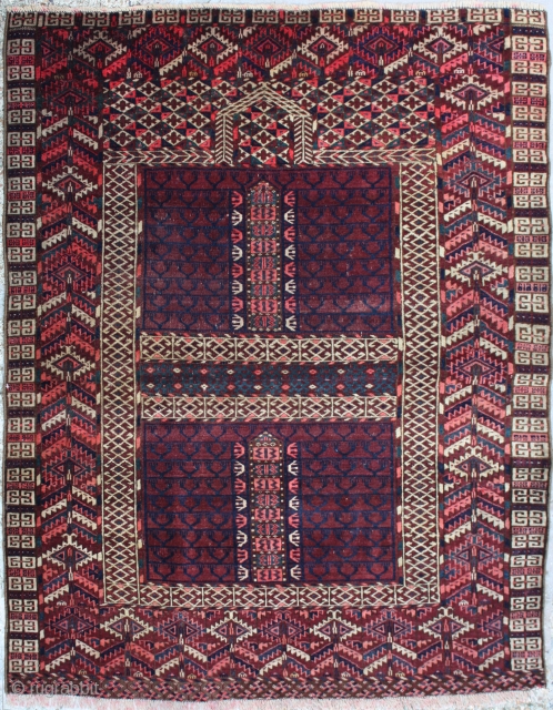 Antique Turkmenistan Ensi Rug, Location:UK, Size cm:140 x 107, Size ft:	4'8 x 3'6, Code No:R2858, Availability:In Stock, This rug is around 75 to 80 years old and very good condition.   