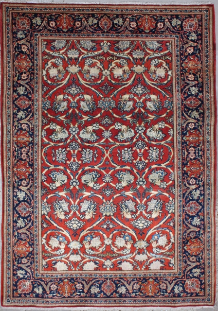 Age:Antique Silk Kashan Rug
Origin: Persian 	
City/Village: 	Kashan
Size cm: 	210 x 130
Size ft: 	7'0 x 4'4
Code No: 	R5770
Availability: 	In Stock              