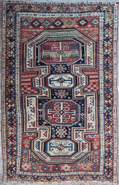 Antique Shirvan Rug,

Size cm:183 x 110,
Size ft:6'1 x 3'8,
Code No:R5103,
Availability:In Stock,
This rug is over hundred year’s old and very good condition.            