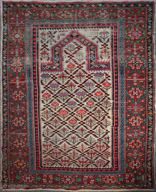 Antique Marasali Rug,
Size cm:135 x 110,
Code No:R7305,
Availability:In Stock,
This rug is over hundred years old and some minor damage               