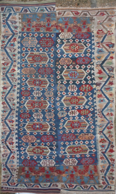 Rug Store Online

Category:Antique
Origin: Turkish	
City/Village:Konya
Size cm:163 x 393
Size ft:5'5'' x 13'1''




This Kilim rug is over hundred year’s old and very good condition.            