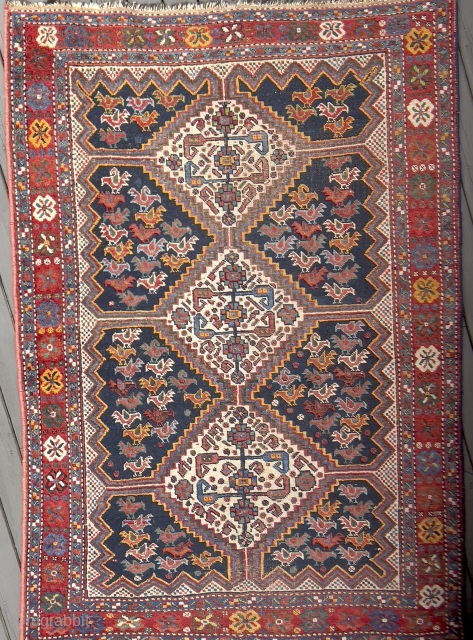 Persian Khamseh Rug | 5' 9" x 4' 1"

Age: Circa 1930

Material: Wool pile on wool foundation

Dimensions: 5' 9"  x 4' 1" ft          