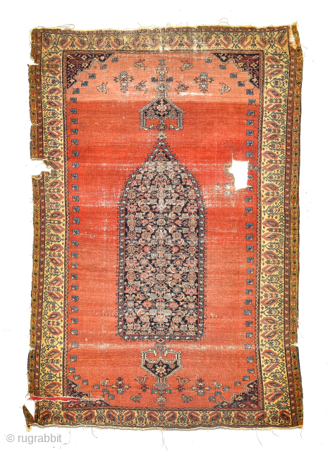 Feraghan Prayer Rug, West Iran, 3rd quarter 19th century. Size: 190cm by 120cm. Please send me directly mail. mian4bro@gmail.com              