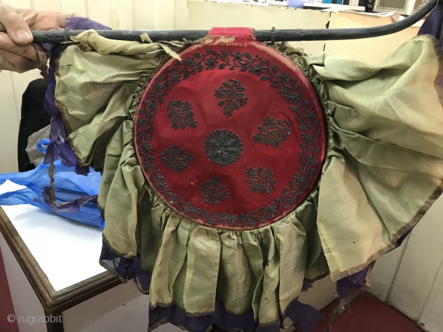 INDIA MUGHAL PERIOD HAND FAN SILVER.                           