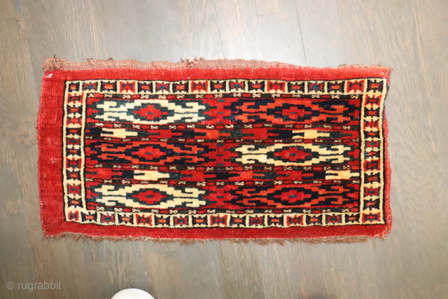 Antique Turkoman 10''x1'9''.  Cool little rug with an awesome design                      