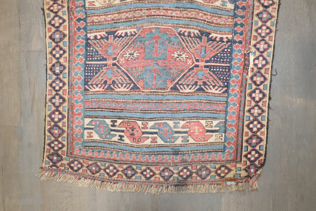Antique Soumac.  1'8''x1'10''.  Old piece as is condition.                       
