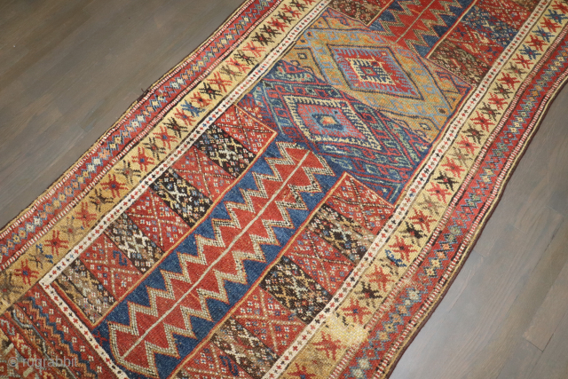 Kurdish Jaff? Runner. Wonky has some old repairs. Never before seen tribal. 3'3''x9'4''