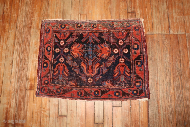 Antique Afshar.  Low areas. 1'10''x2'5''                           