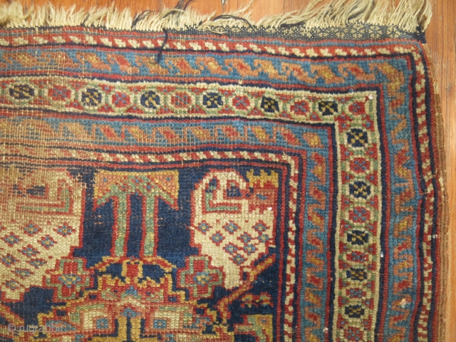 Antique Error Bagface.  Not sure if its Kurdish or Persian,  Love the errors on this weaving. OFF BALNCE DESIGN IN FIELD AND TOP LEFT BORDER..  NOT CUT! So artistic  ...