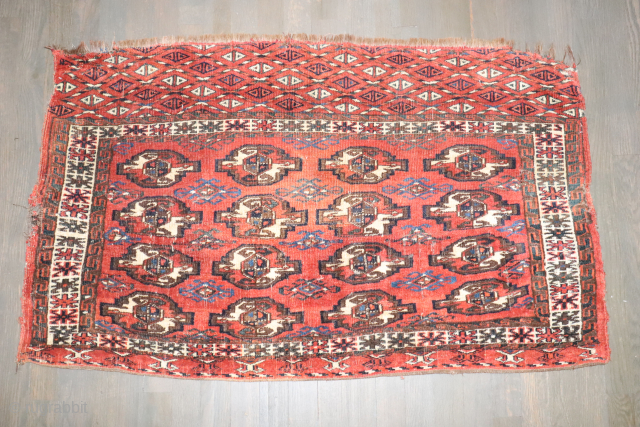 Antique Turkoman 2'4''x3'10''.  In used condition.                          