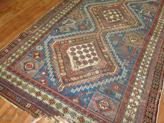 Antique Shirvan rug Size 5'4''x10'.  Needs some obvious repair.  Worthy project!                    