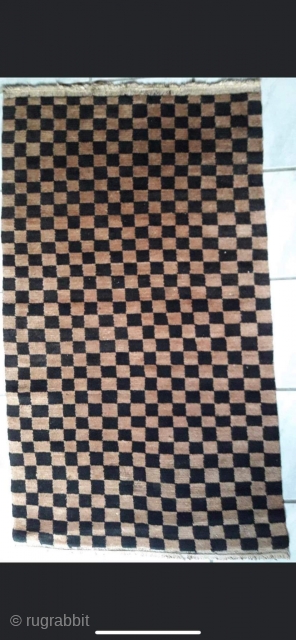 19thC Tibetan rug 1.55x0.70
Indigo dye 
No repair
                          