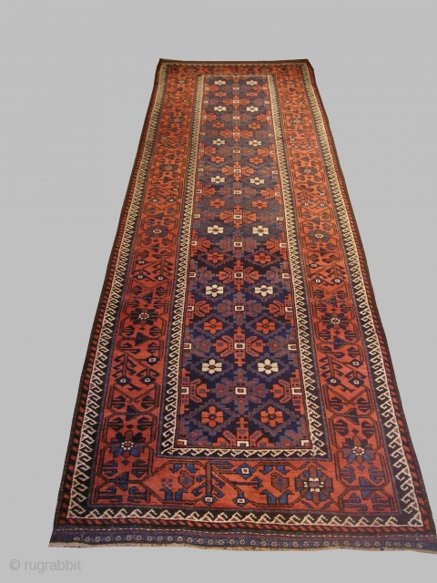 Antique Baluch runner all orginal wonderful colours and excellent condition supereb kilim end and nice pile Size:3,25 X 0,95 cm (3''1 X 10''6 foot ) Circa 1880      