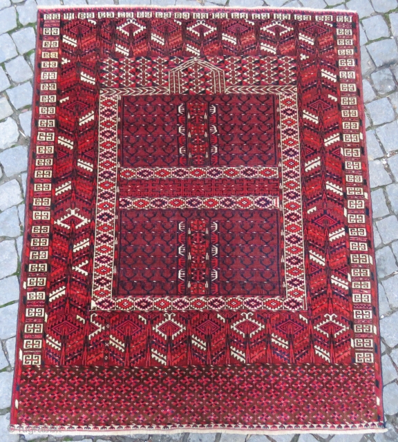 Antique Turkoman Engsi rug wonderful colors and nice condition all original Circa 1890-1900                    