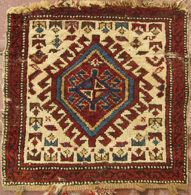 Antique Shahsawen bag face wonderful colours  0''14 X 0''14 foot (0,35 X 0,35 cm                  