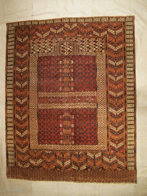 Antique Yurkoman Ensi very nice colours and very good condition size: 1,56 X 1,24 cm Circa 1900                